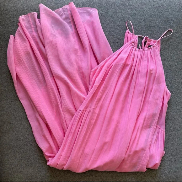 rag & bone Pink Melody Maxi Silk Blend Dress Small - Picture 2 of 9